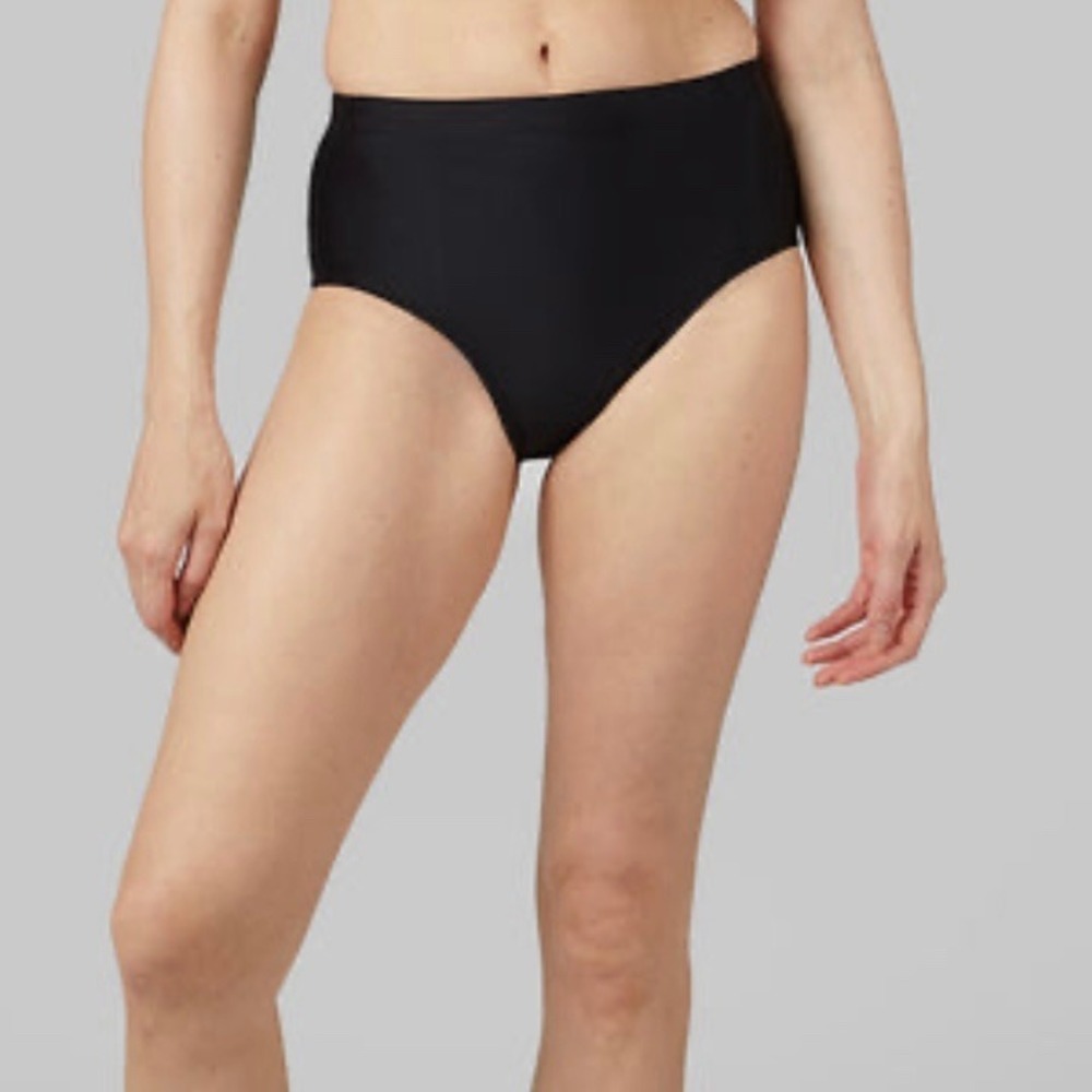 32 Degrees Women's High-Waist Bikini Swim Bottom – Black – Large